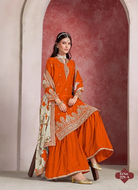 Aanaya Vol 228 Chinon Silk Designer Salwar Kameez Suppliers In India